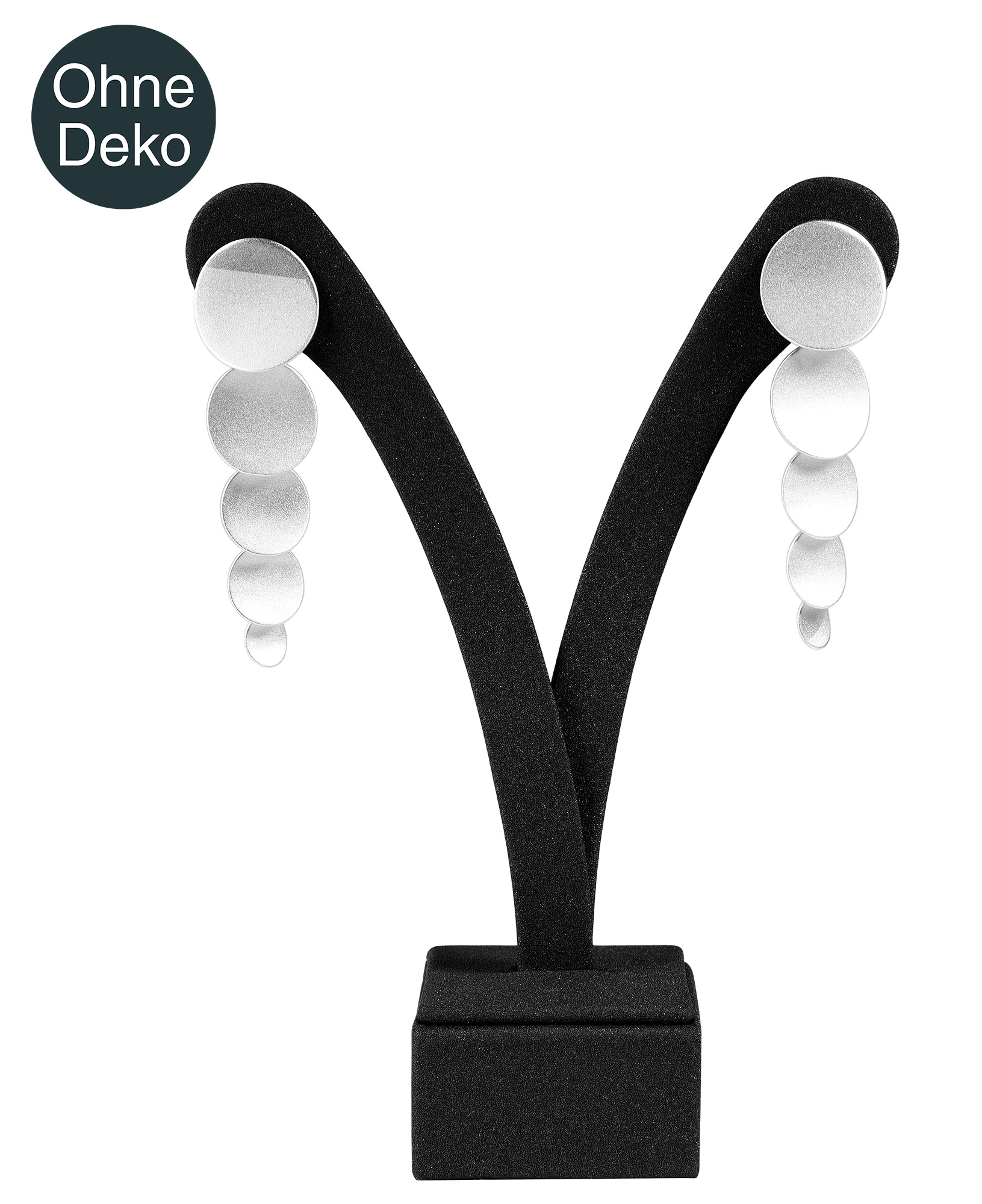 Aufsteller für Ohrringe (Dekoserie Soft), PU-bezogen, schwarz