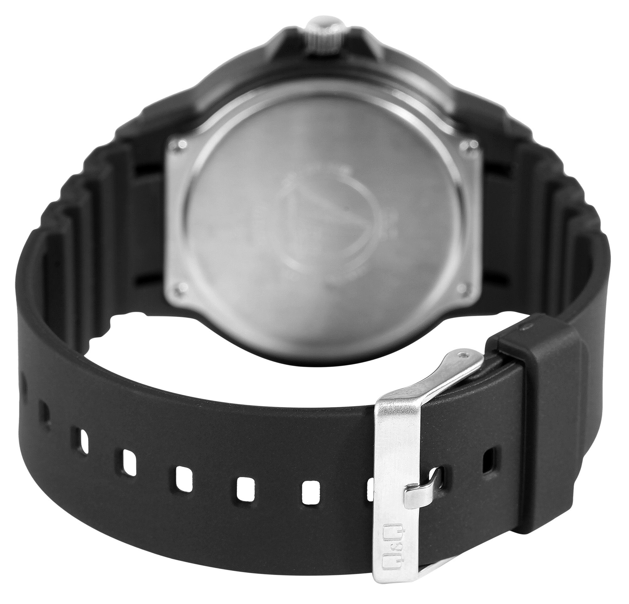 Q&Q Herrenuhr mit Silikonarmband, Ø 43 mm, schwarz