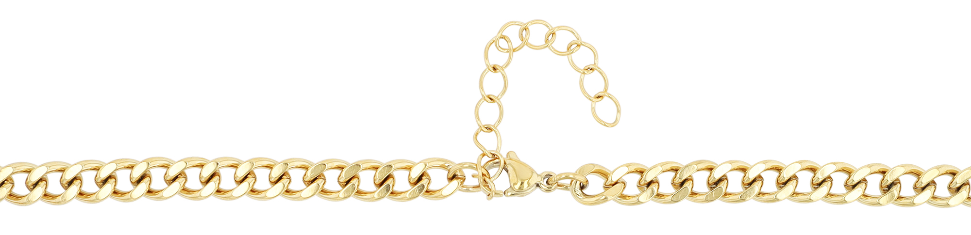"River" Edelstahl Panzerkette, gravurfähig, Breite 6 mm, goldfarbig