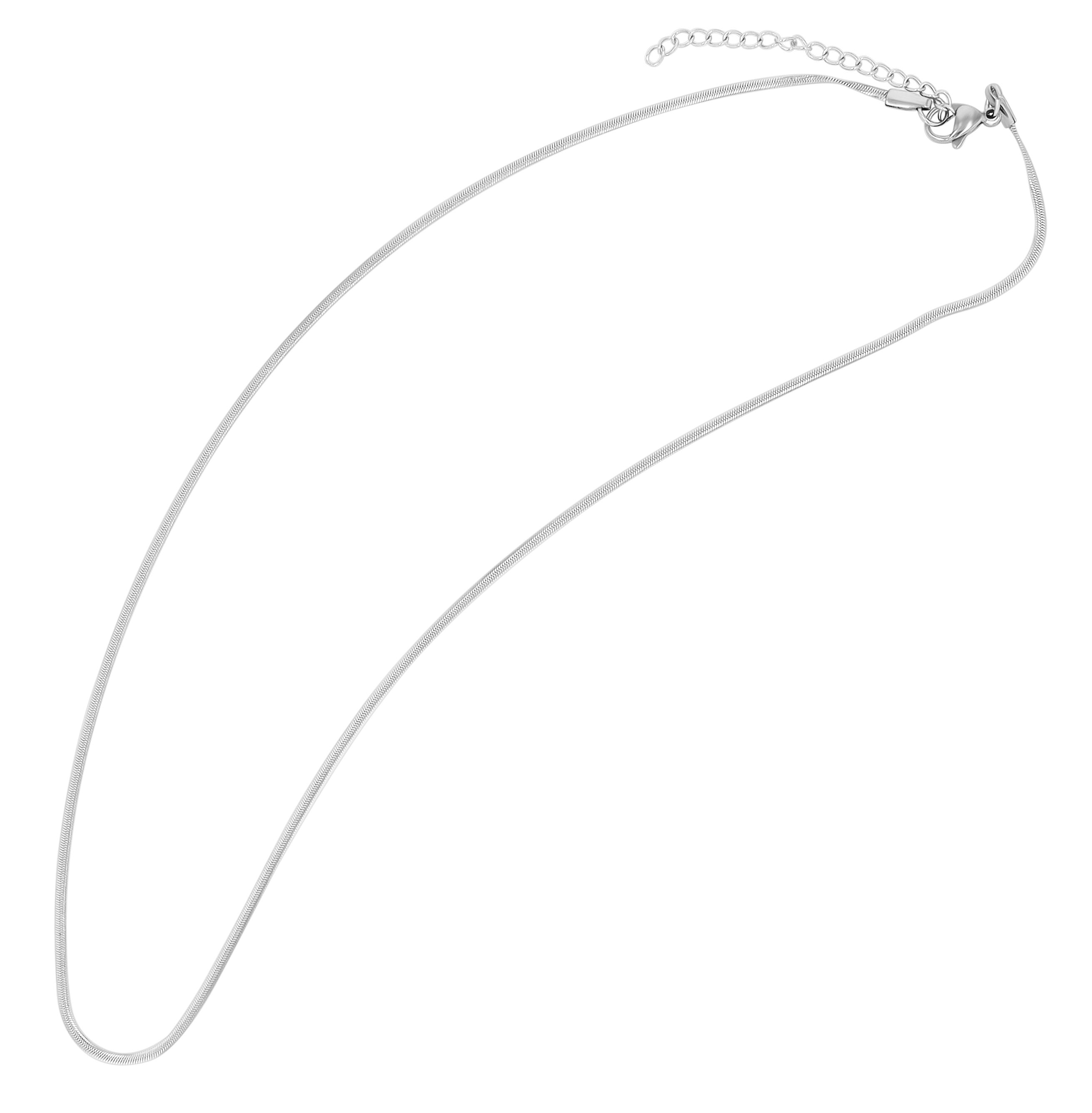 Akzent Schlangenkette, flach, Edelstahl, silberfarben, Länge 50 cm