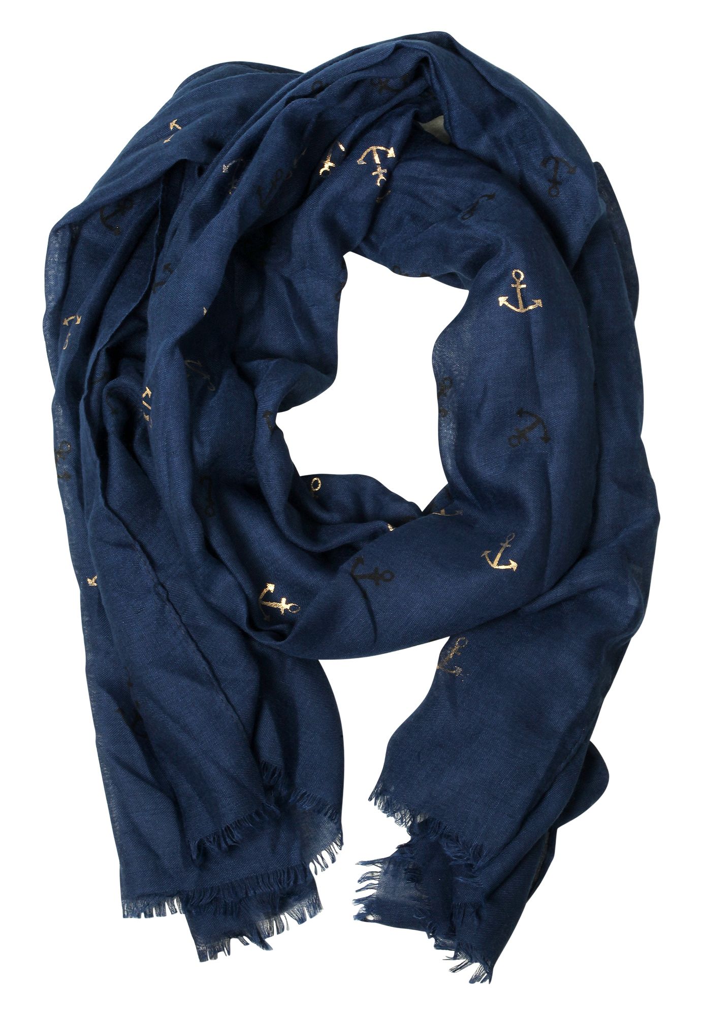 Schalpaket farblich sortiert, 100% Polyester, VE 12, 185 x 70 cm, maritim, Goldener Anker