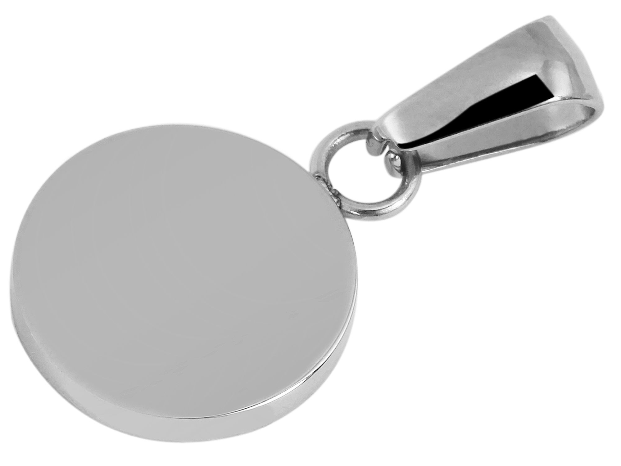 "Raja", Akzent Gravuranhänger, Edelstahl, rund, poliert, silberfarben, Ø 12 mm
