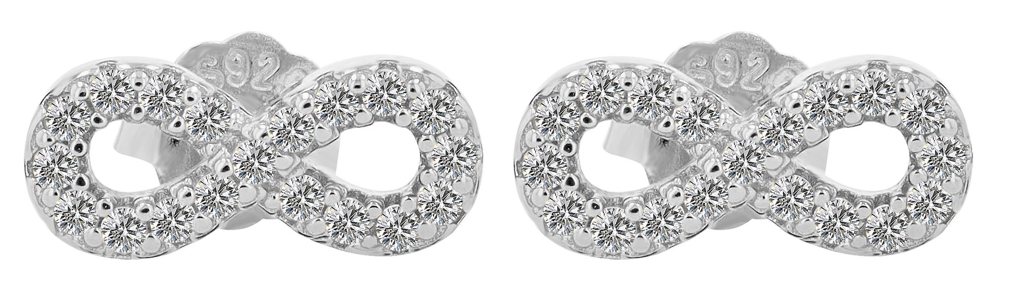 "Mariko" - Infinity Ohrstecker, 925/- Echt Silber, rhodiniert