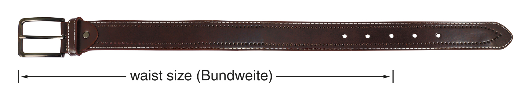 Gürtel aus Oberseite Lederimitat und Unterseite Echt Leder, VE12, 1x Gr. 90cm, 3x Gr. 100cm, 4x 110cm, 4x 120cm, braun