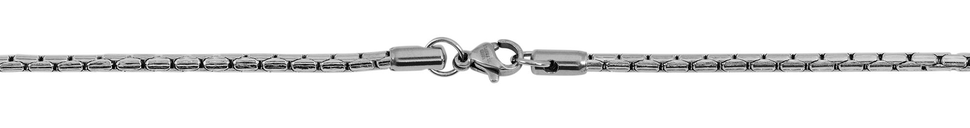 "Leilany" Edelstahl Kobrakette 60 cm/ 3 mm, silberfarben