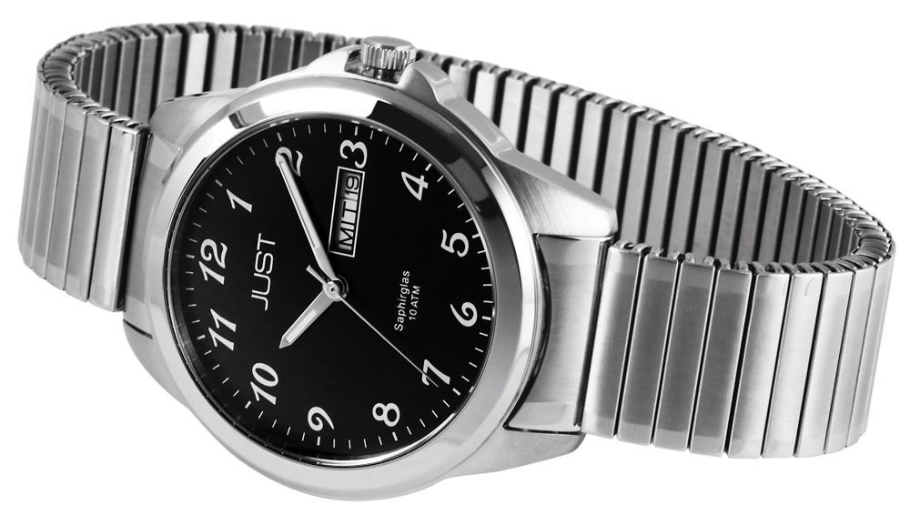 Just Herrenuhr Edelstahl Zugband silberfarbig