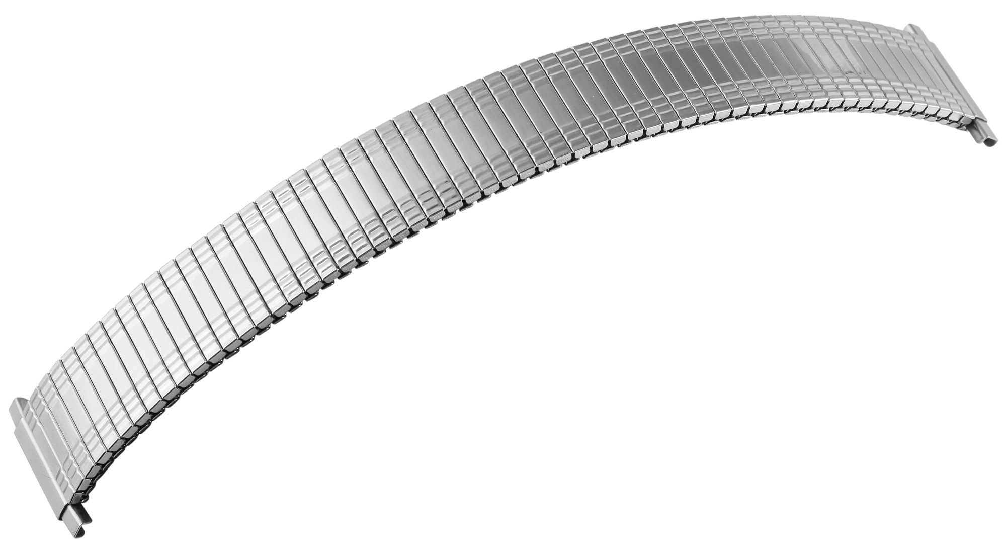 Edelstahl-Zugarmband, silberfarben, flexibler Anstoß, 16 mm - 24 mm