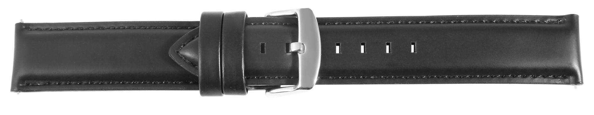 Echtleder Uhrenarmband (Quick-Release), schwarz, 18 mm