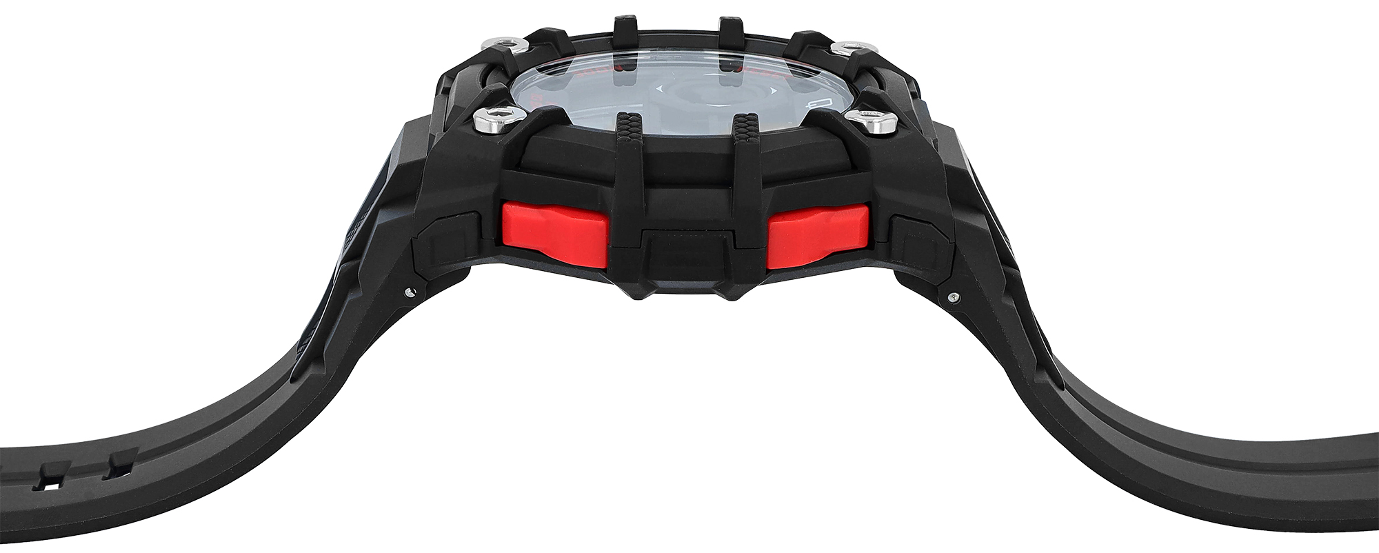 Q&Q Herren Digitaluhr, Silikonarmband, multifunktion, schwarz/rot