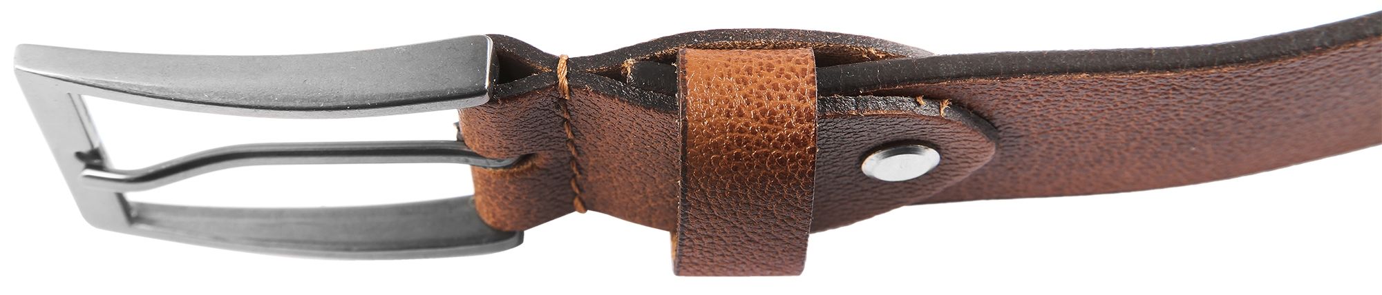 Leonardo Verrelli Echtleder Gürtel, braun/ tan, kürzbar, 110 cm