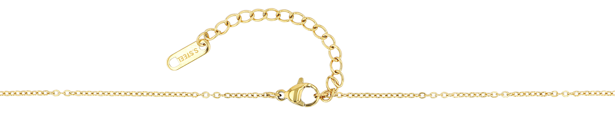 "Shauna" Edelstahlkette mit Swarovski Herz, 40 + 5 cm, goldfarben/ grau