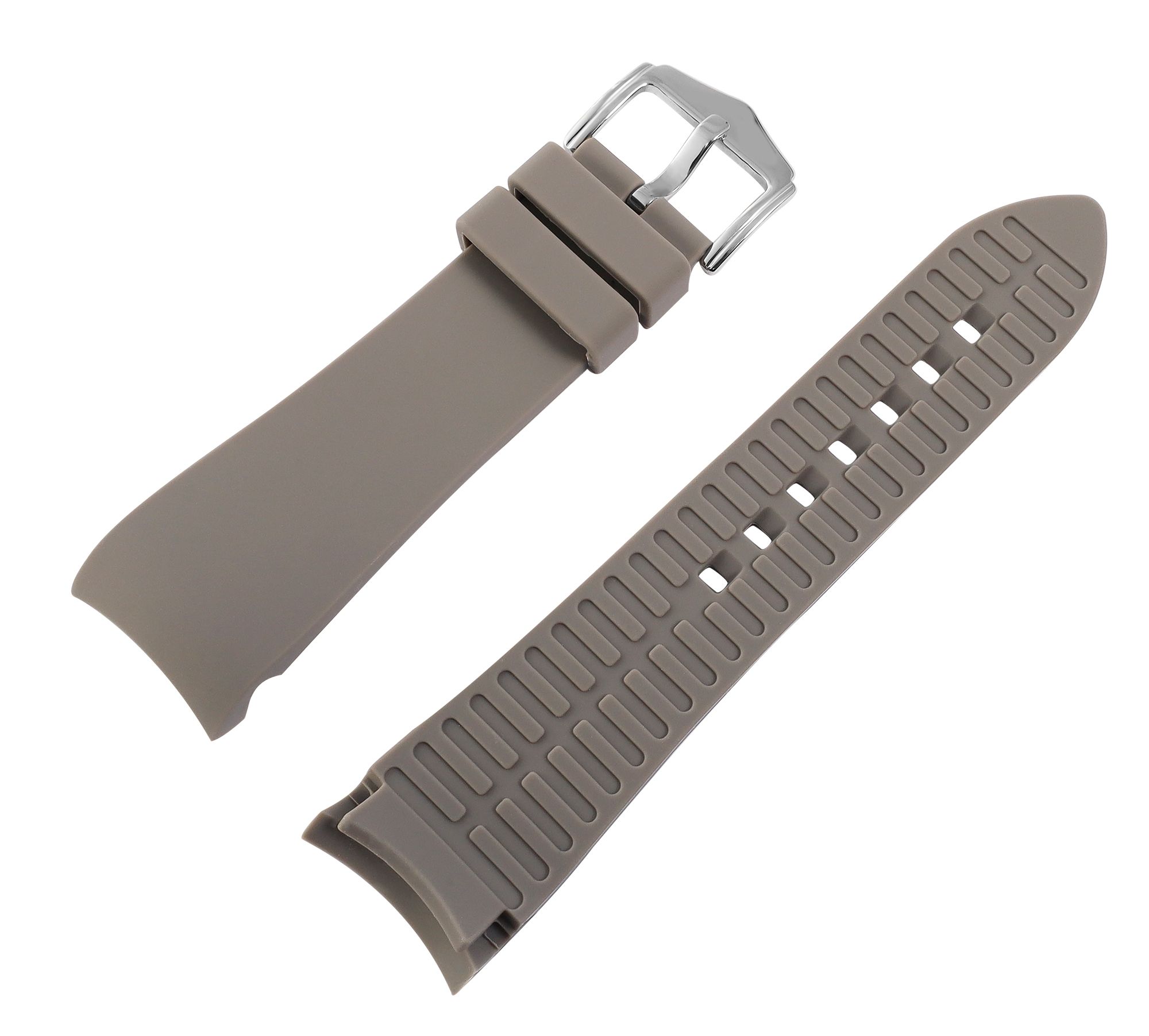 Silikon Uhrenarmband, Dornschließe, grau, 21 mm