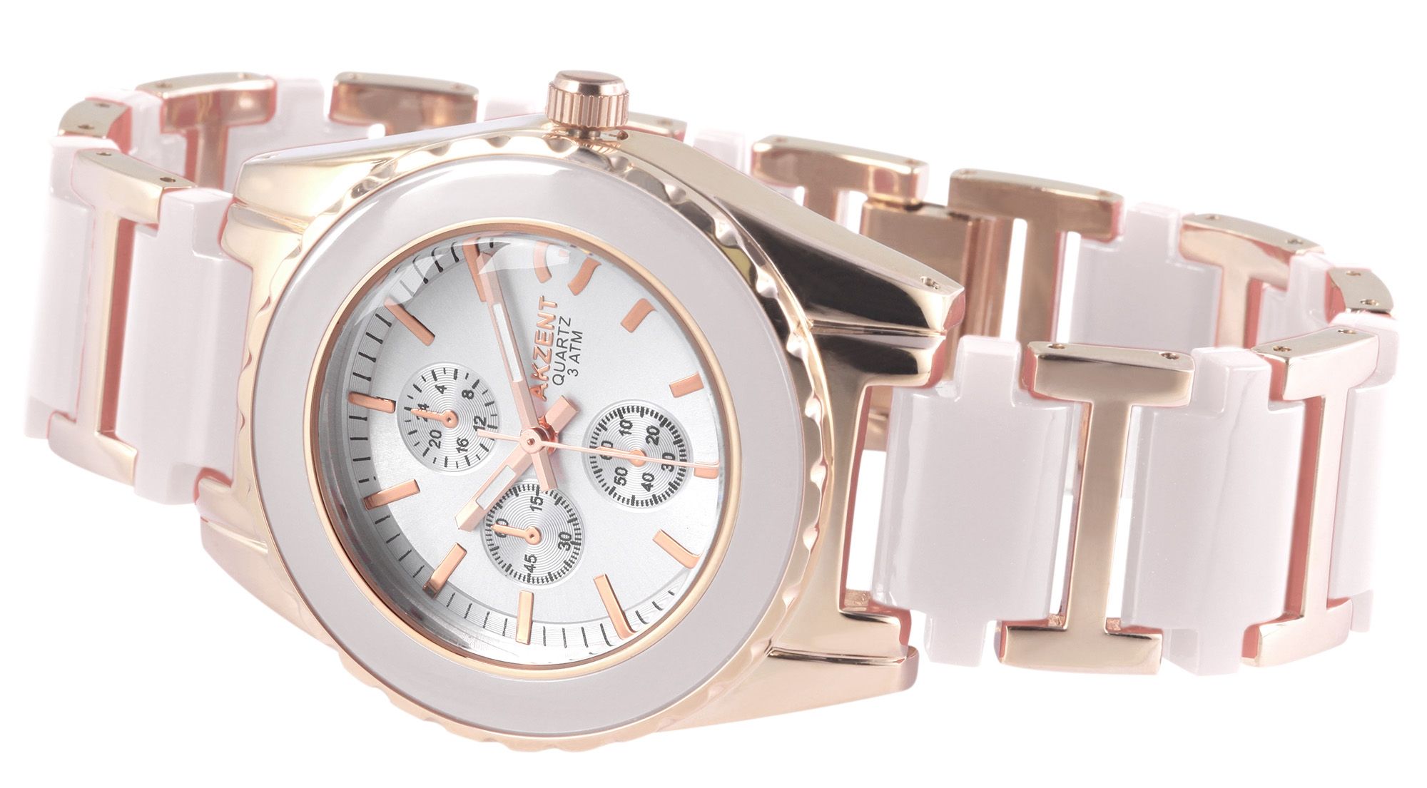 Akzent Damenuhr mit Metallarmband
