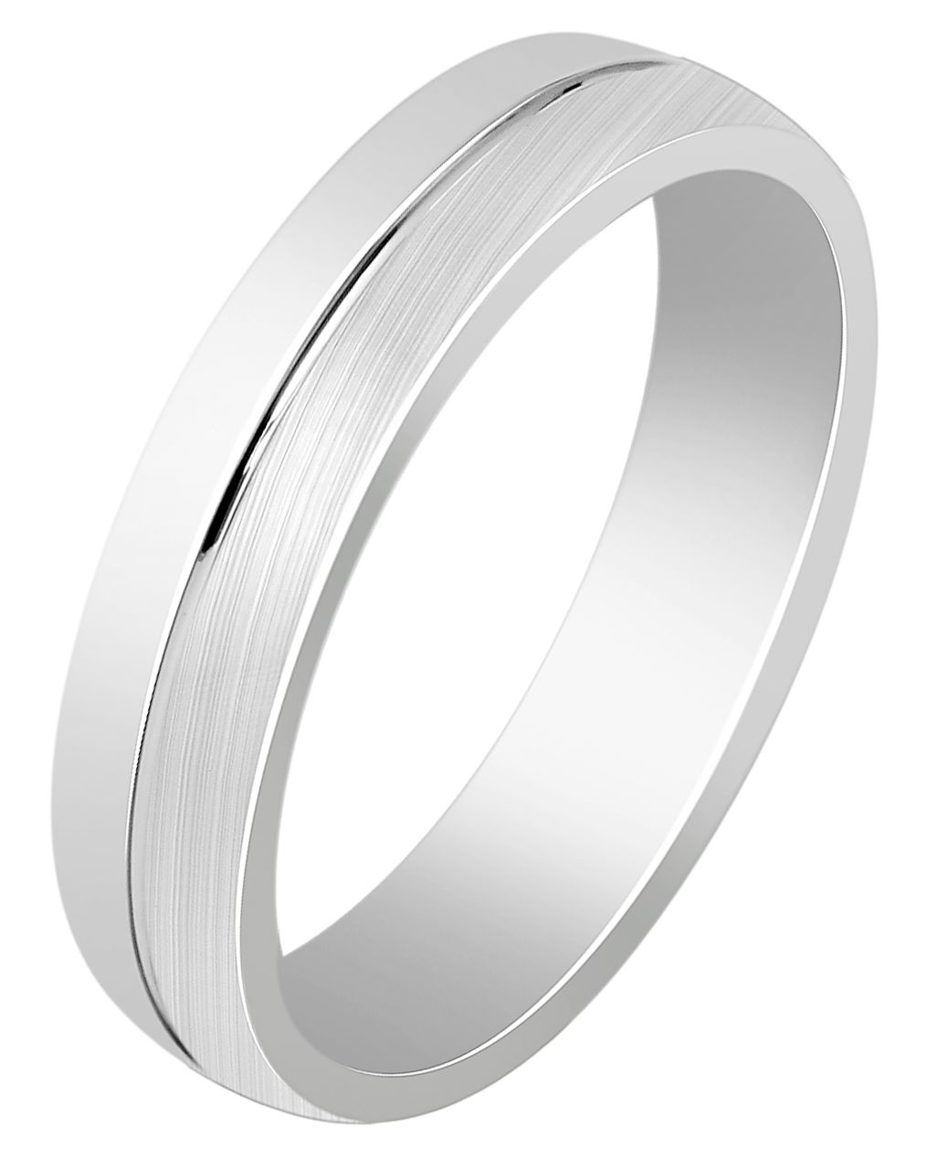 925/- Echt Silber Partnerring "Thobie" für Herren, eismatt/poliert, rhodiniert, Gr. 58