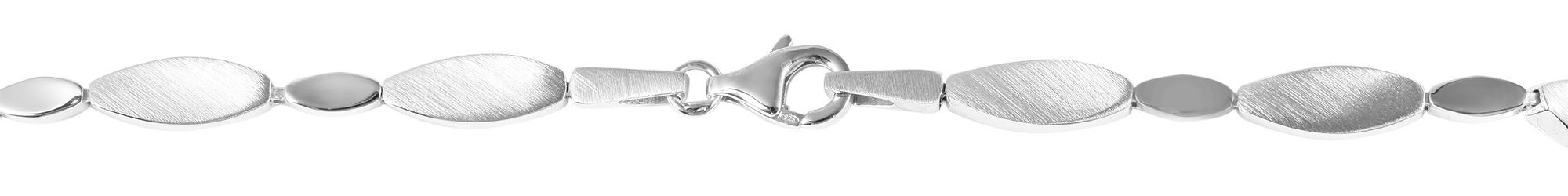 925/- Echt Silber Halskette "Anniki", matt/poliert, 925/rhodiniert