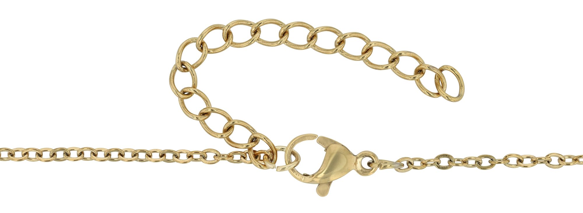 "Eila" Edelstahl Kette mit Anhänger - Kreuz, 42 + 5cm, goldfarben