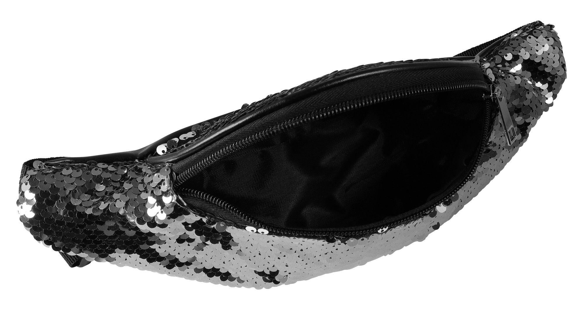 Gürteltasche mit silberfarben Pailetten