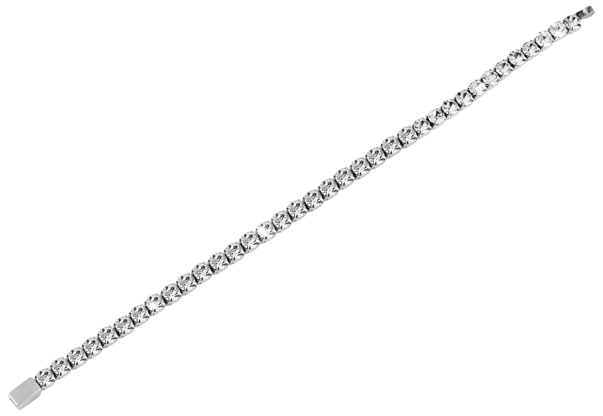 "Ankea" Edelstahl Tennisarmband 19 cm, Similisteinen & Magnetverschluss