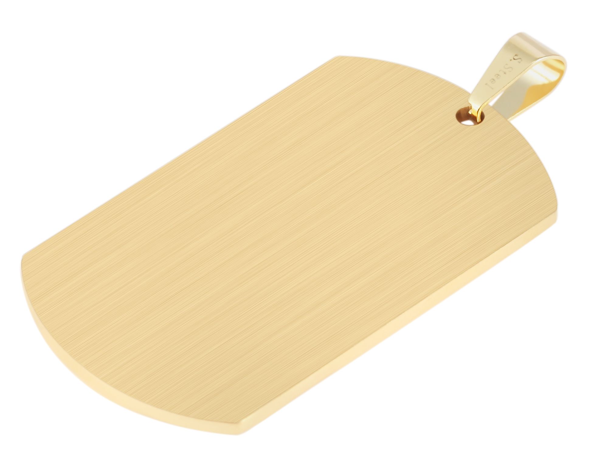 "Asha" Akzent Edelstahl Gravuranhänger/ Dog Tag, 50 x 29 mm, goldfarben