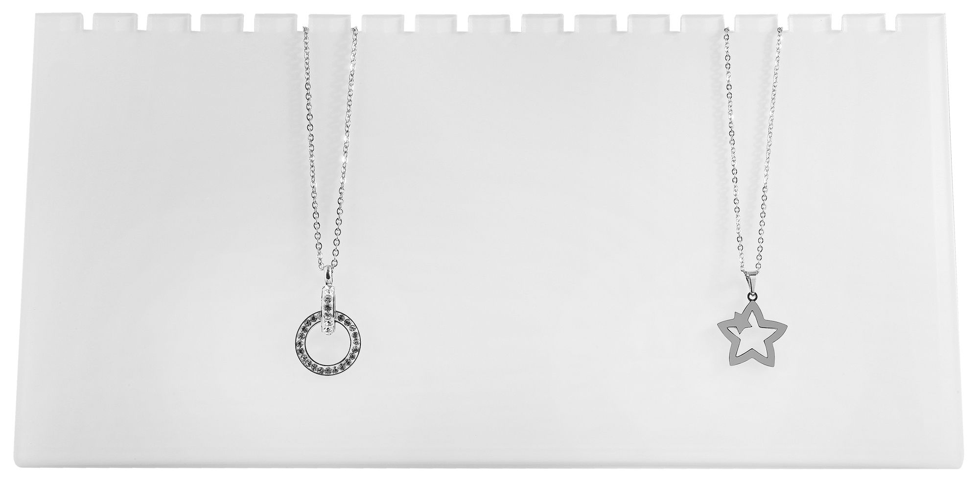 Display für Ketten, 25,5 cm x 12,5 cm x 6 cm, weiß