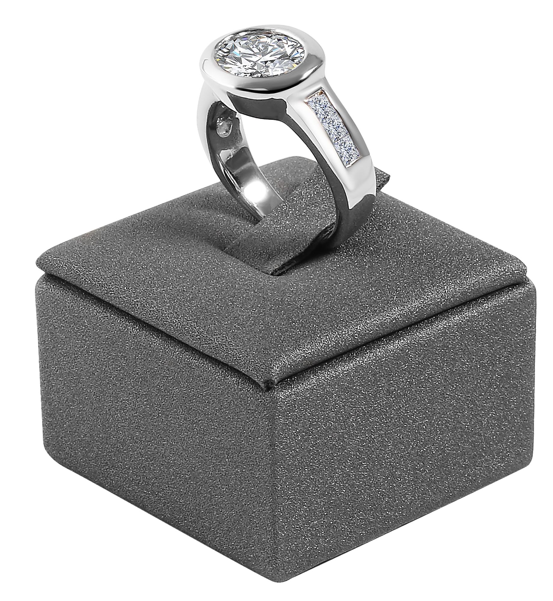 Ringaufsteller (Dekoserie Soft), PU-bezogen, Höhe 3 cm, grau