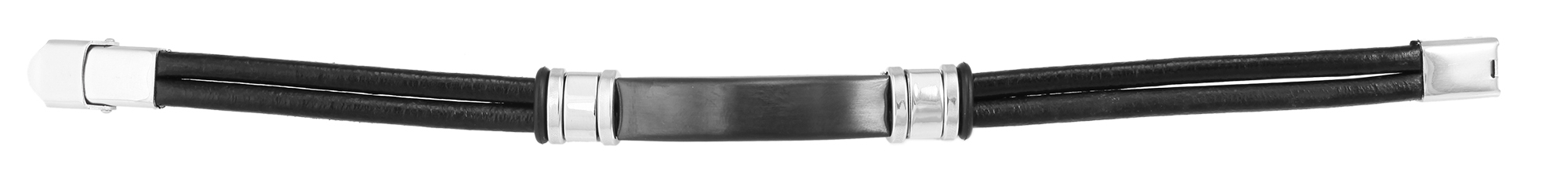 Akzent Echtlederarmband mit Edelstahlgravurplatte