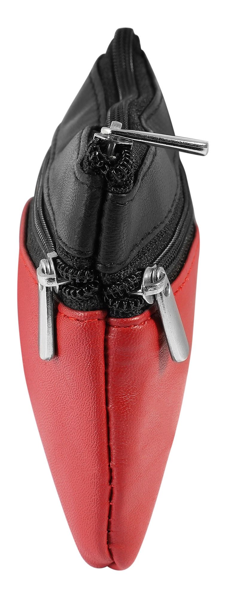 Excellanc Schlüsselbeutel aus Echtleder in rot/ schwarz