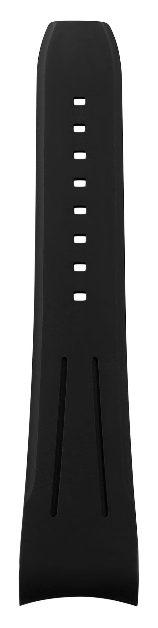 FKM Kautschuk-Uhrenarmband, Dornschließe, 20 mm, schwarz, (FKM= Fluorelastomer-Kautschuk)