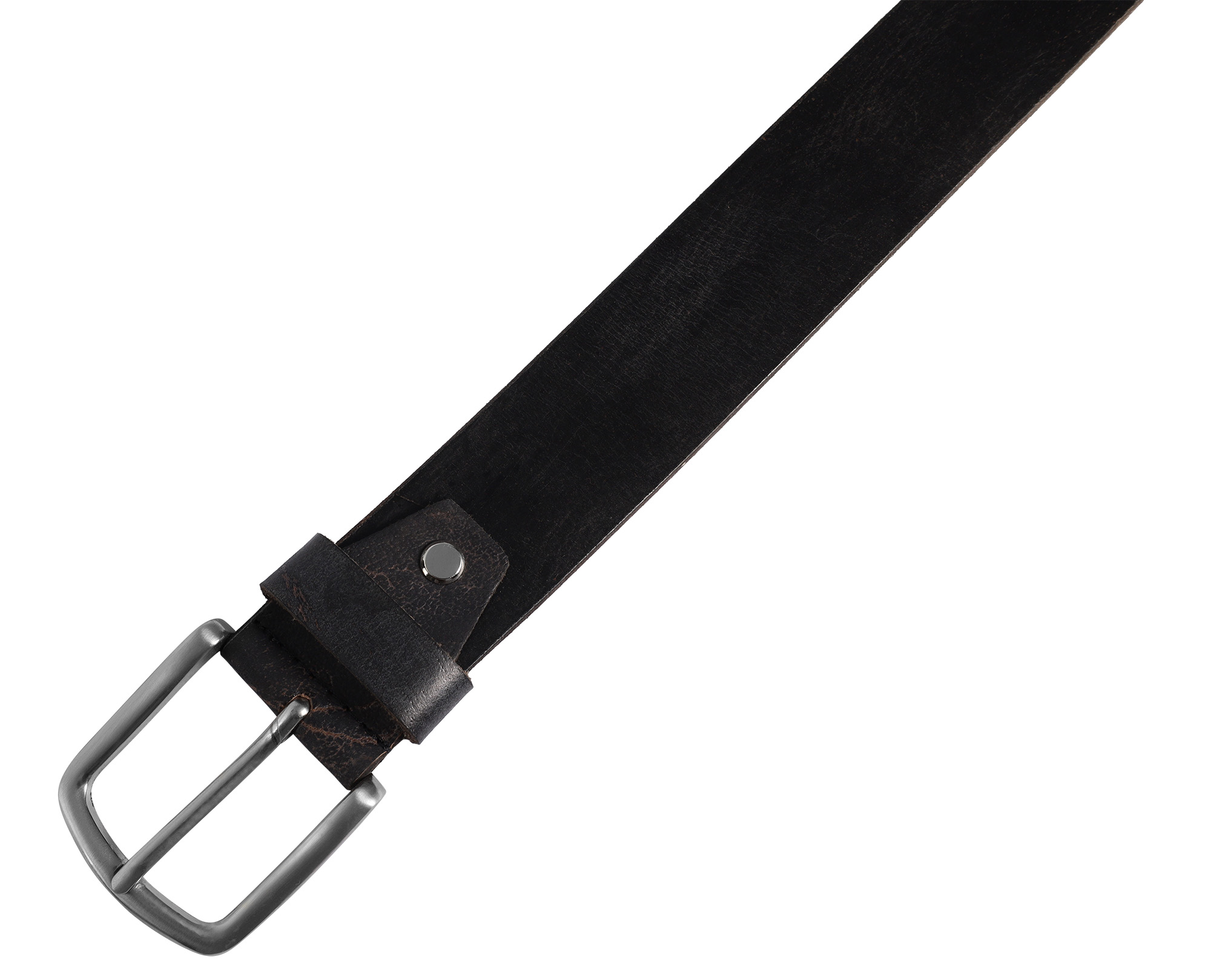 Leonardo Verrelli Echtleder (Full-Grain) Gürtel, schwarz, kürzbar, 110 cm