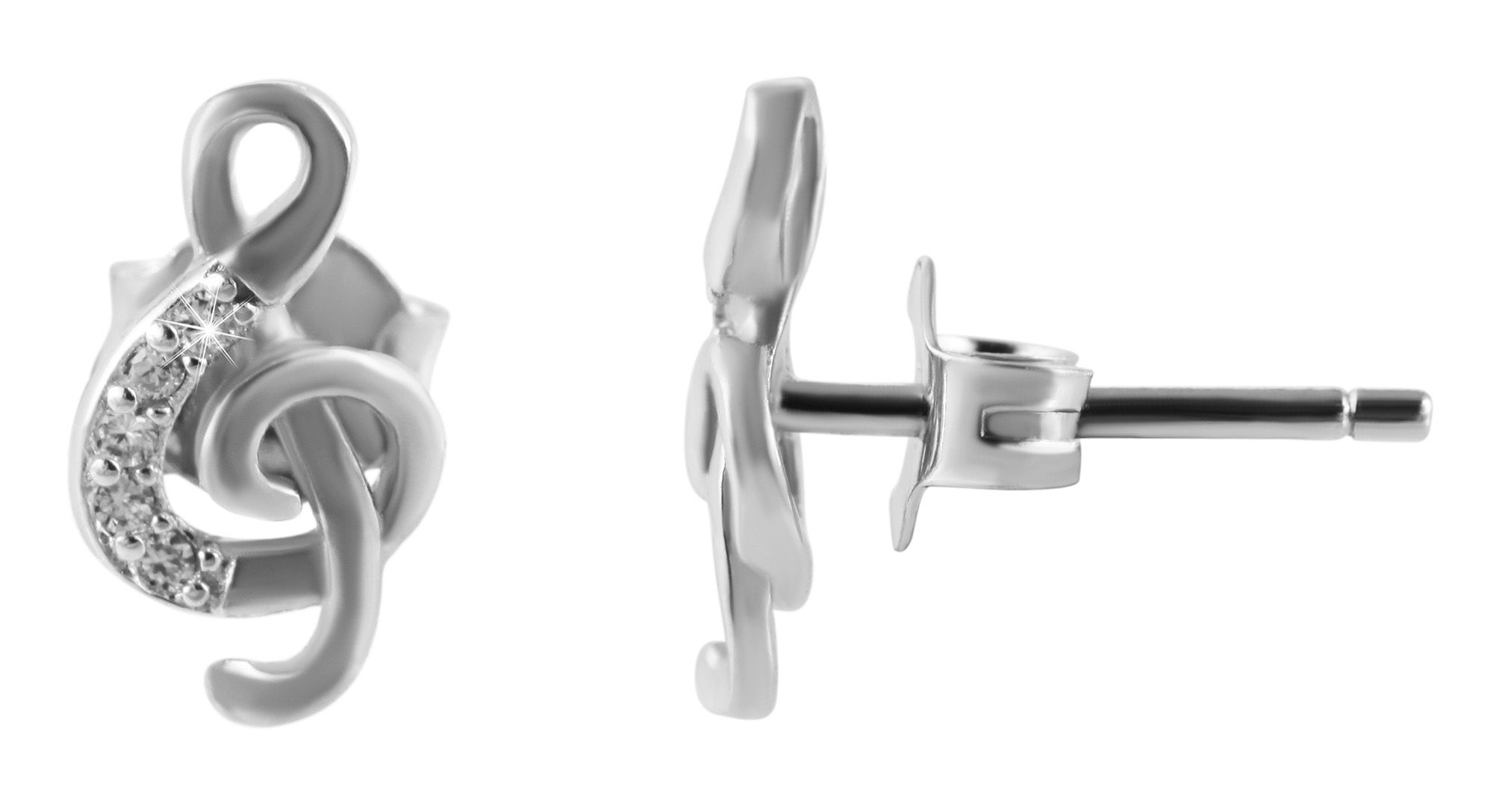 "Renwa", 925/- Echt Silber Schmuckset,Ohrringen und Anhänger mit Zirkonia, silberfarben, rhodiniert