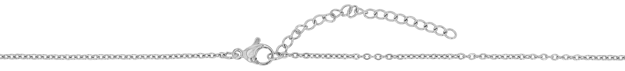 "Courrier" Edelstahlkette mit Initialen "B", silberfarben, 45 + 5 cm