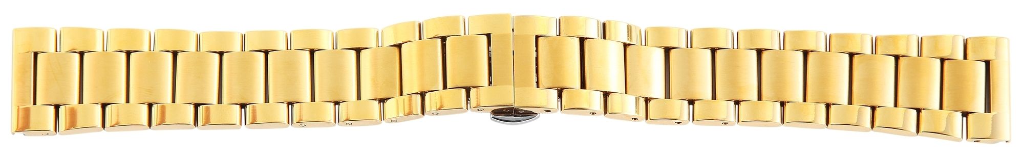 Edelstahl-Uhrenarmband, goldfarben, Butterfly-Faltschließe, 18 mm