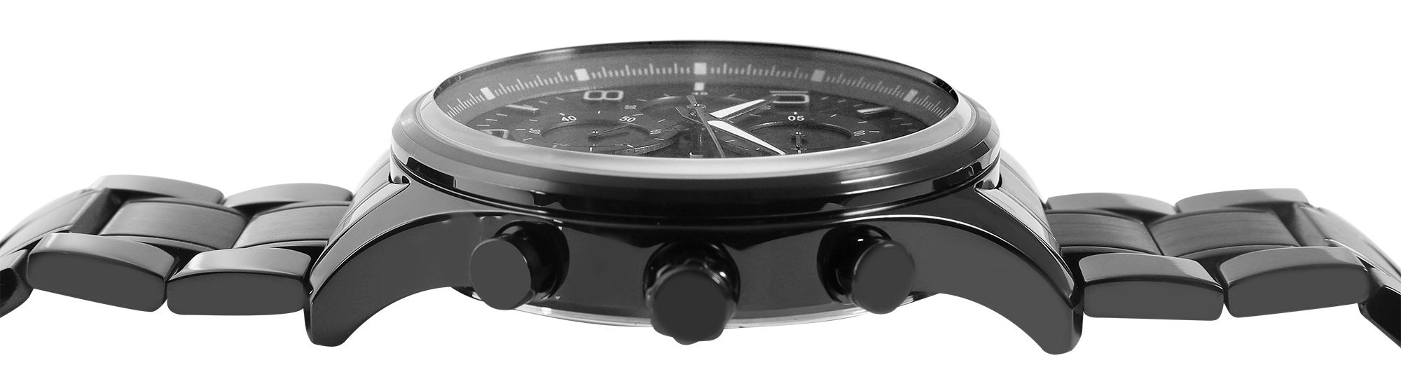 Just Watch Exclusive Herren Chronograph Edelstahlband schwarz