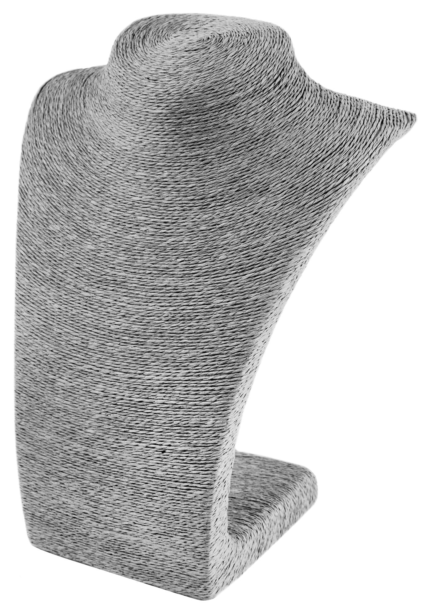 Büste aus Bastfaser, grau, 27 cm x 21 cm x 12 cm
