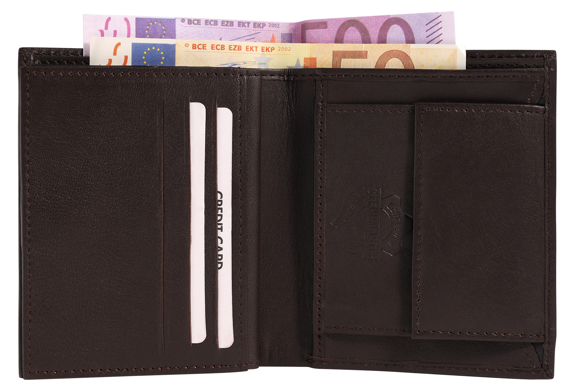Steinmeister Herren Geldbörse aus Echtleder, Hochformat, braun