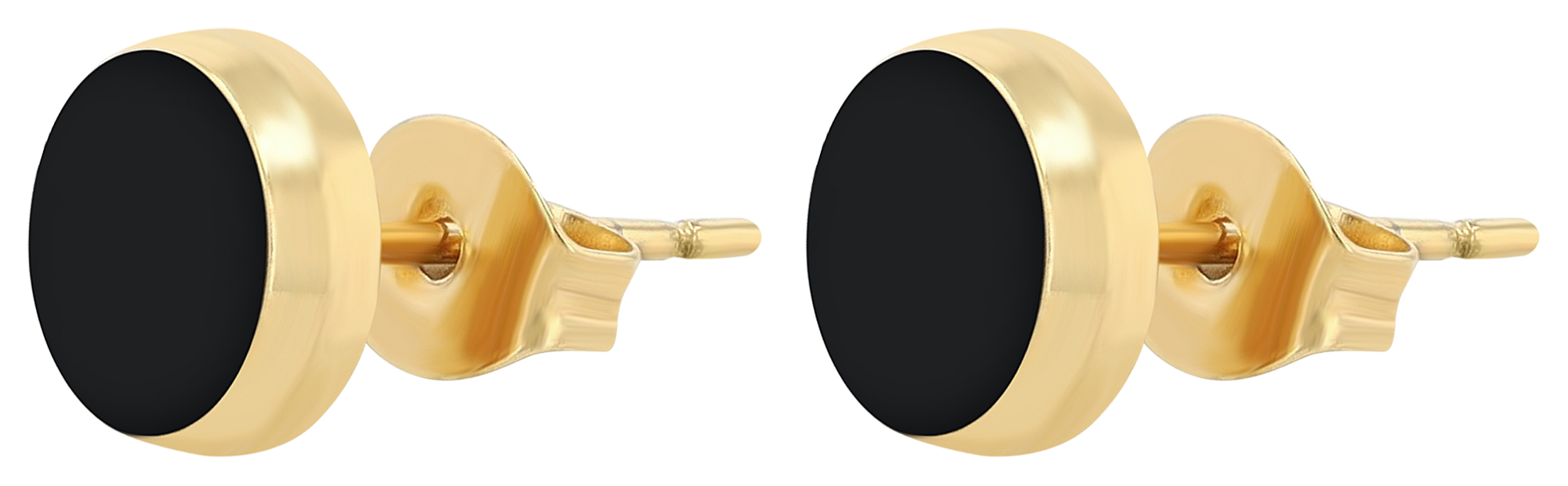 "Jimmy", Titan Ohrstecker, Ø 7 mm/ 2,5 mm, goldfarben/ schwarz