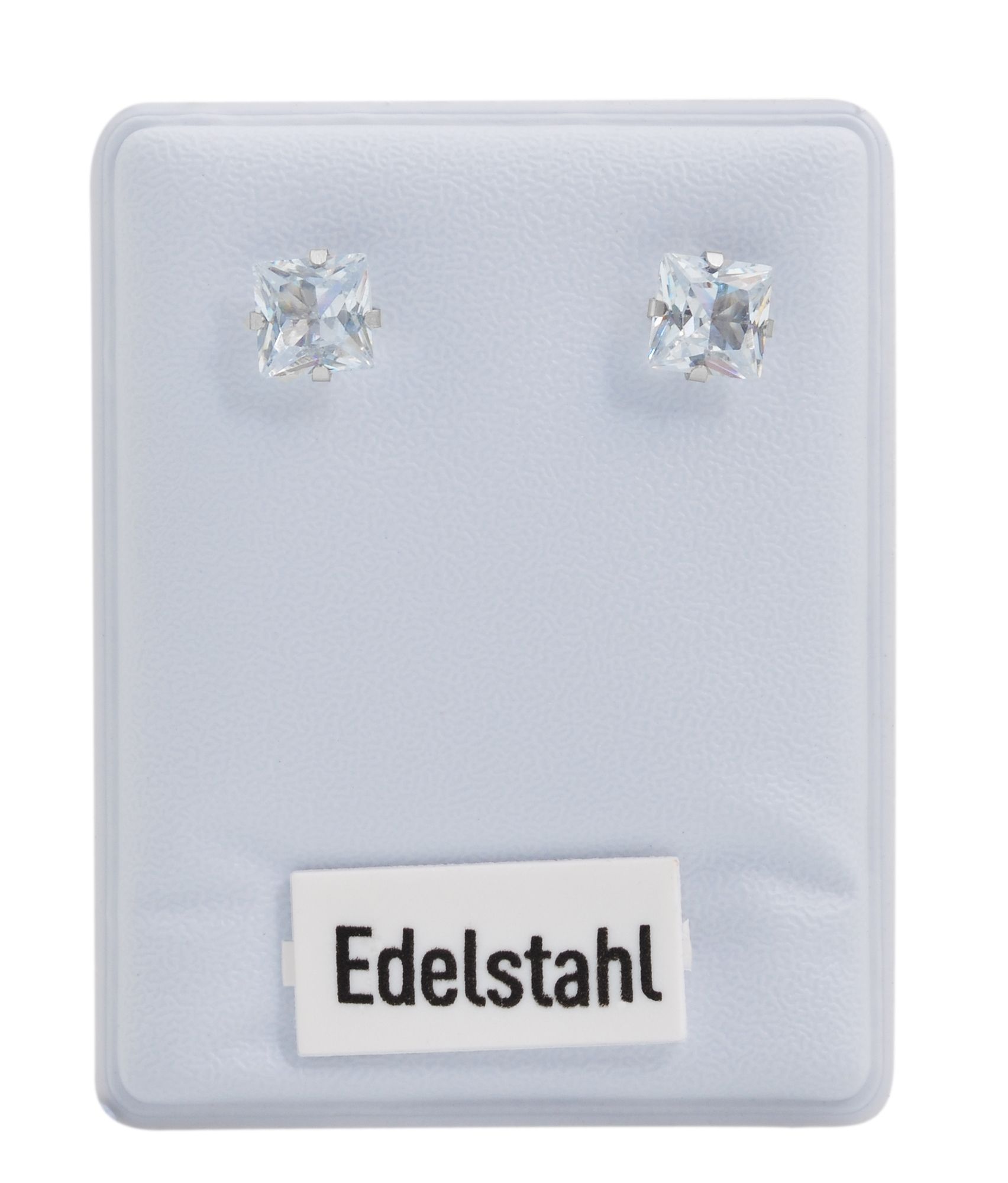 Akzent Ohrstecker aus Edelstahl mit Zirkonia in Krappenfassung