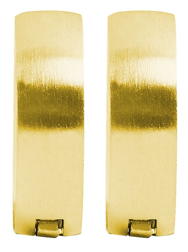 "Messalie", Akzent Edelstahl Klapp-Creolen, mattiert, goldfarben, Ø 9 mm