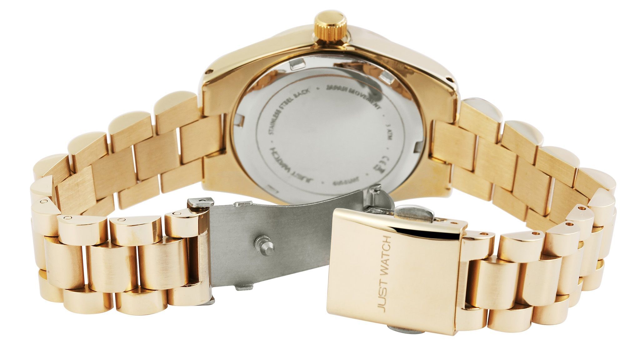 Just Watch Damenuhr "Emmi", Edelstahlband, Ø 33 mm, goldfarben/schwarz