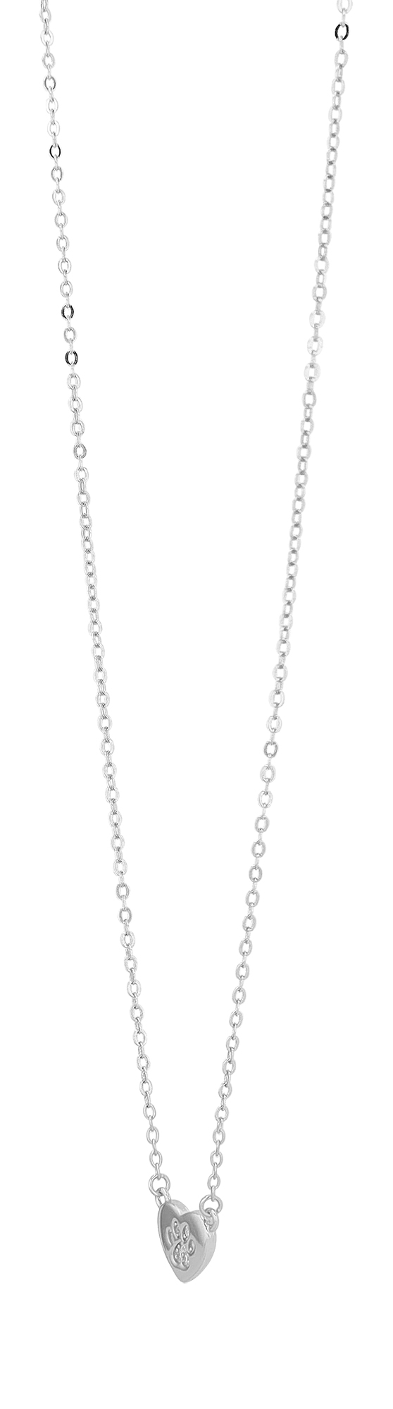 "Susi" 925/- Echt Silber Kette mit Herzanhänger, Zirkoniabesatz, 42 + 3 cm