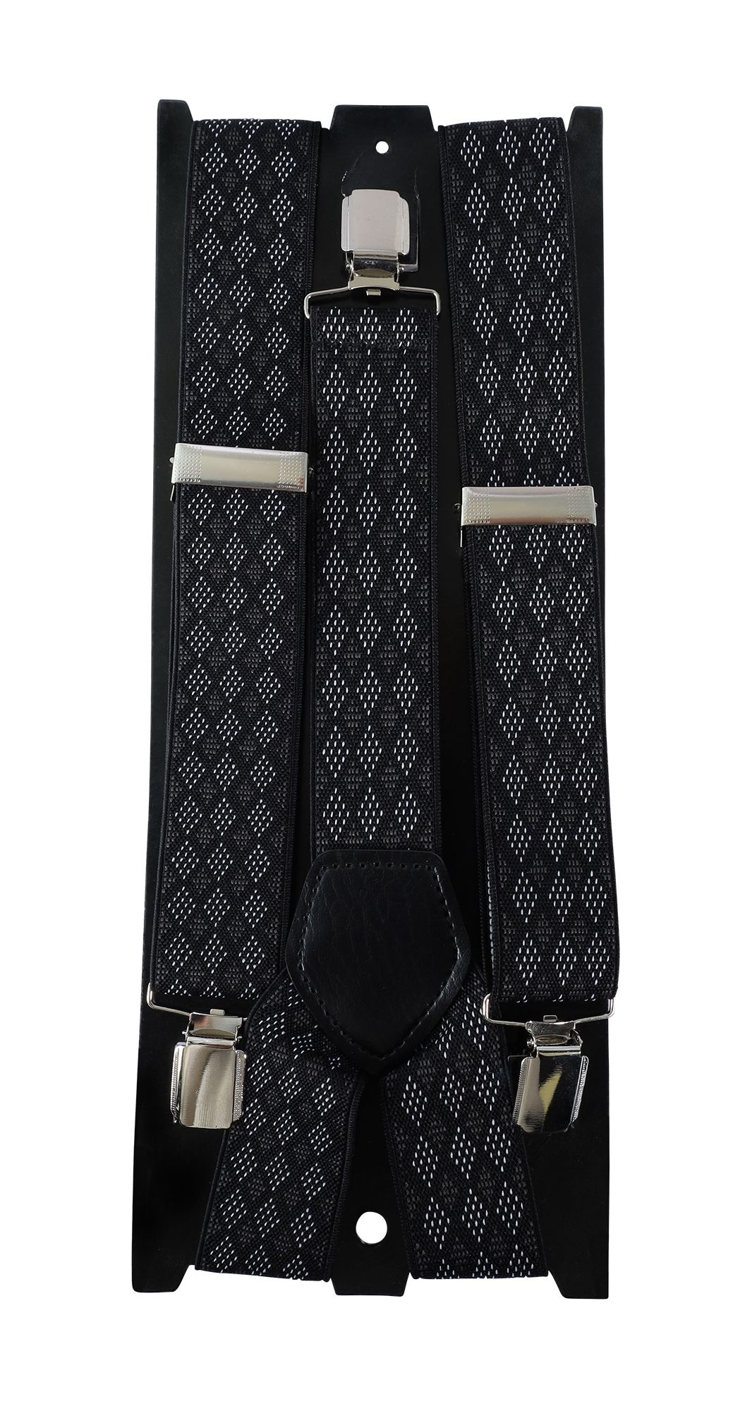 Hosenträger Gesamtlänge 95 cm, schwarz/weiß/grau