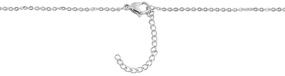 Akzent Edelstahl Damen Ankerkette, Länge: 43 cm / Stärke: 1 mm, silberfarbig