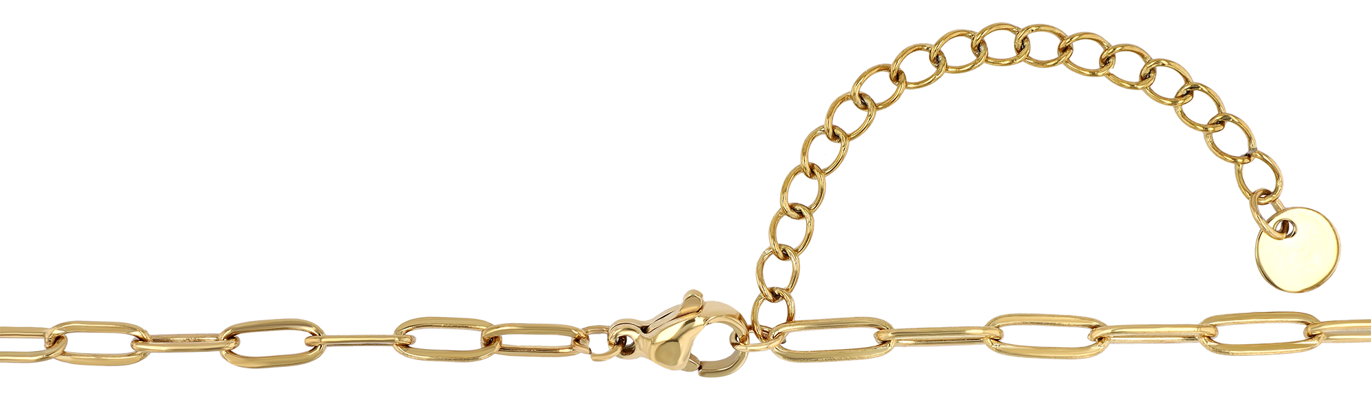 "Myko" Edelstahl Kette/ Gliederkette mit Süßwasserperlen, goldfarben 40 + 5 cm