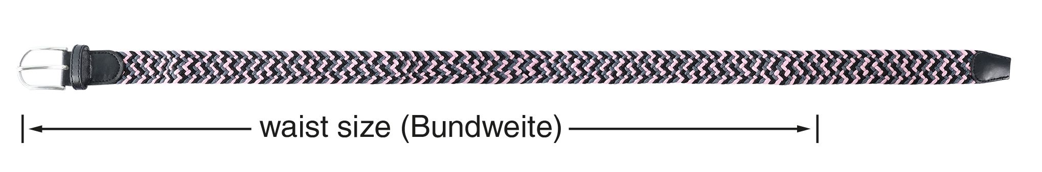 Flechtgürtel aus Textil, VE 12, 5x Gr. 95cm, 5x Gr. 105cm, 2x 115cm