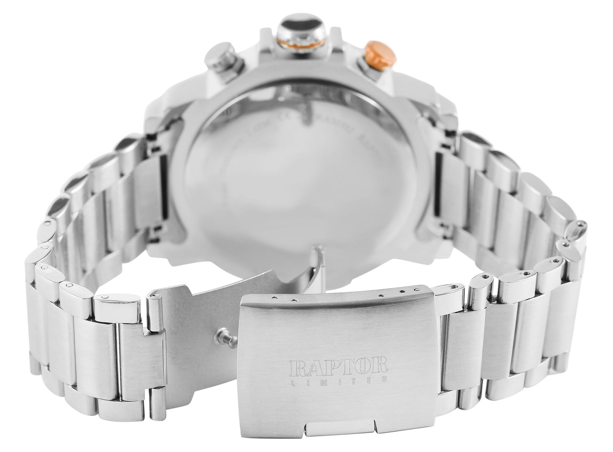 Raptor Limited Herrenchronograph "Alan" mit Edelstahlarmband, silberfarben/schwarz