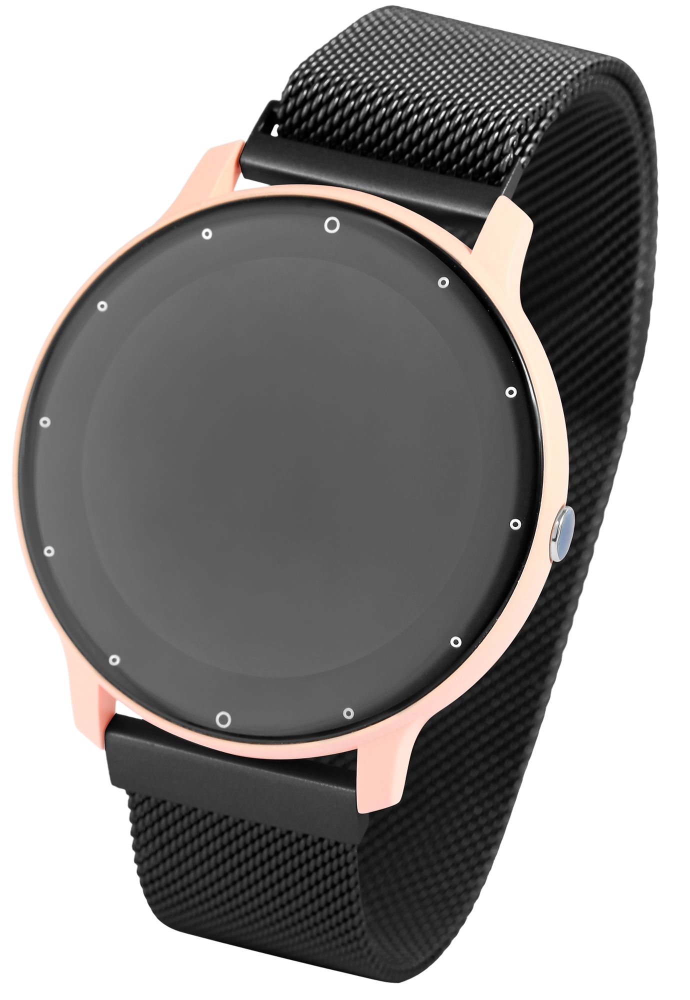 TimeTech Smartwatch mit Mesharmband, schwarz/rosa