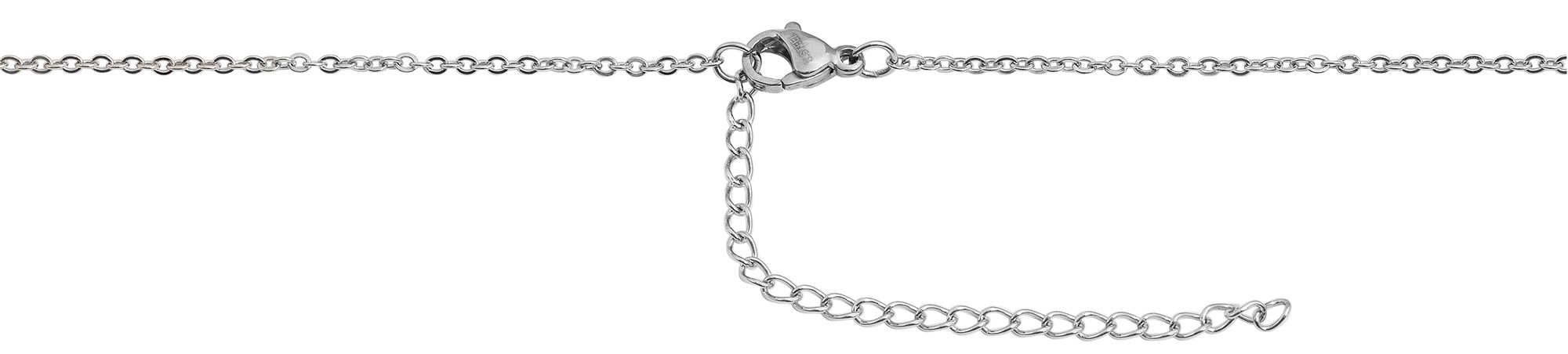 "Enricara", Edelstahl Kette mit Anhänger - Lebensbaum, 43+5 cm, silberfarben