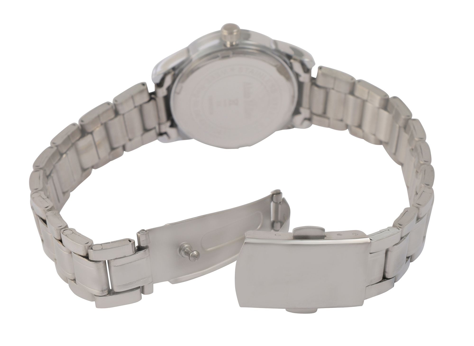 Alain Miller Damenuhr mit Gliederarmband, Edelstahl, silberfarben/ schwarz