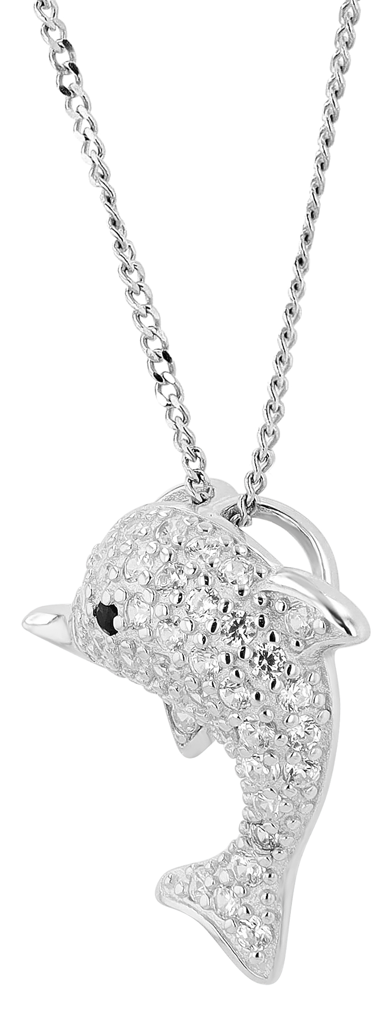"Dolo", 925/- Echt Silber Anhänger Delfin, Kinder, silberfarben rhodiniert