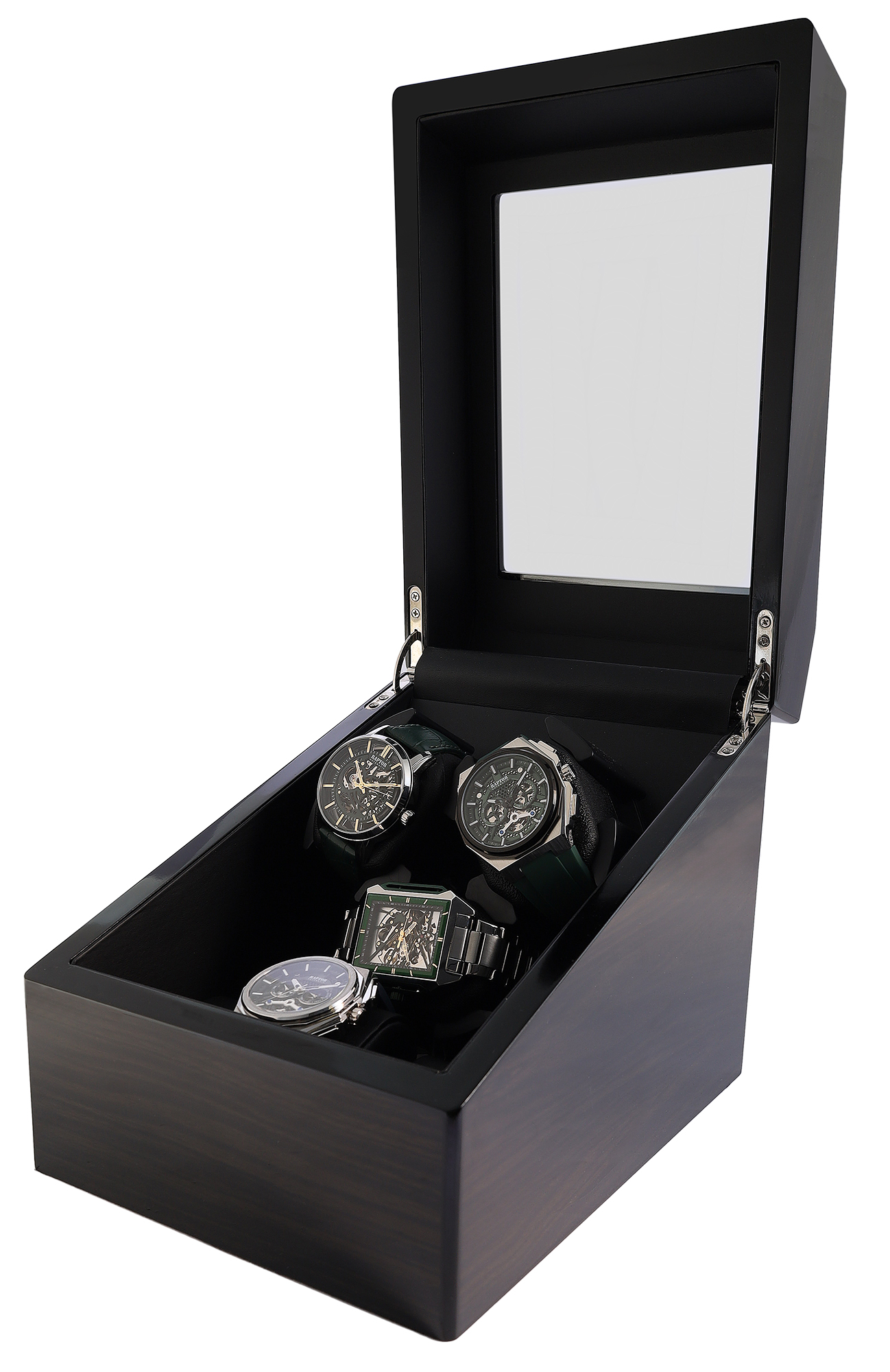 automatischer Uhrenbeweger für 3 Uhren + 3 Uhren USB-DC, Holzoptik